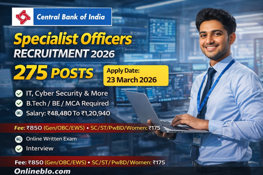 Central Bank of India SO Recruitment 2026