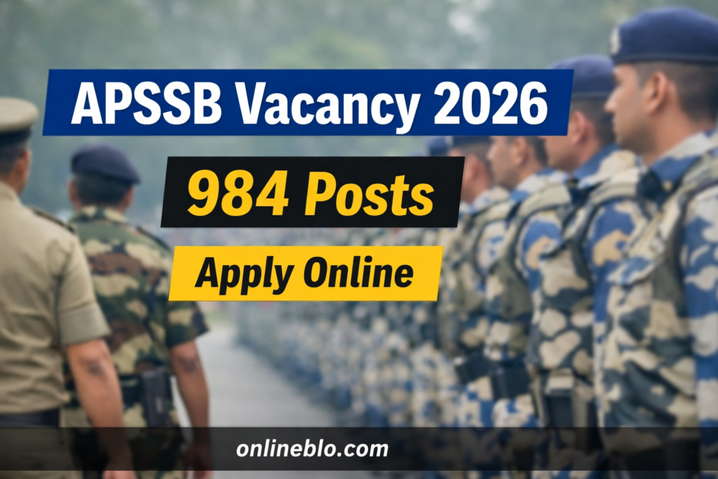 APSSB Special Vacancy Drive 2026: 984 Posts | Don’t Miss This Chance