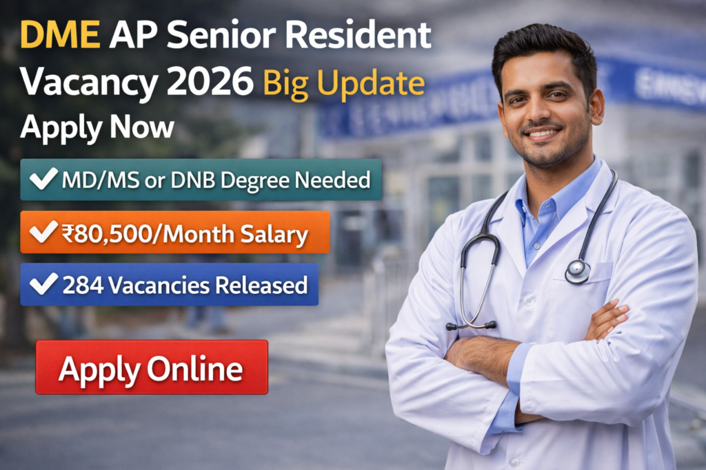 DME AP Senior Resident Vacancy 2026 Big Opportunity 284 Posts