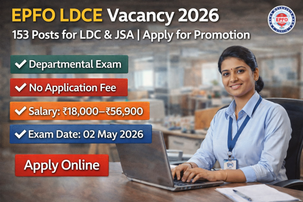 EPFO LDCE Vacancy 2026 Big Opportunity 153 Posts Apply Now