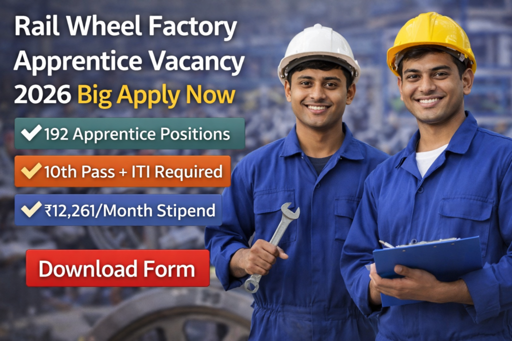 Rail Wheel Factory Apprentice Vacancy 2026 Big Apply Now